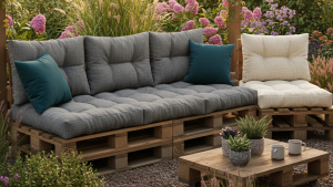 Obraz pokazujący poduszki na palety